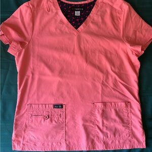 KOI Basics Coral Scrub Top